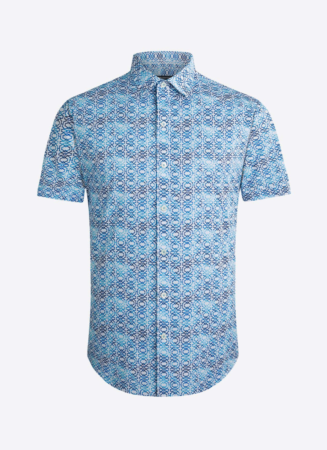Bugatchi | Short Sleeve Woven Shirt | Grecian Blue