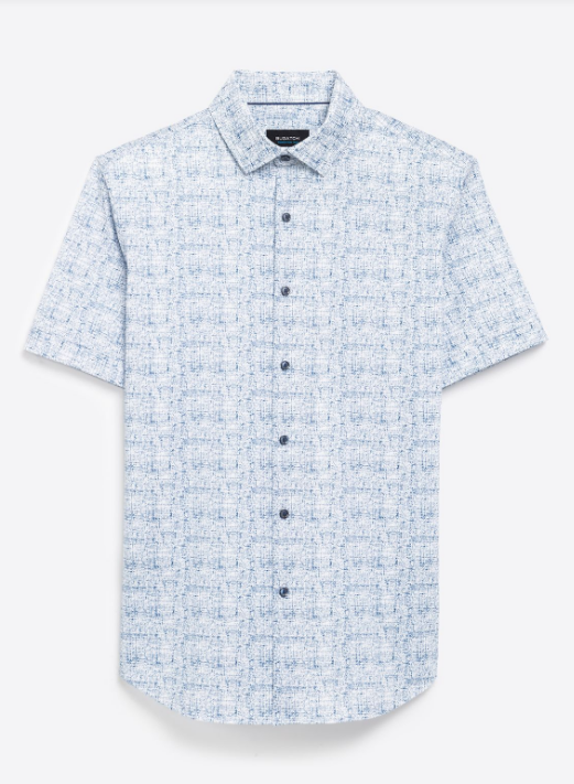 Bugatchi | OOOHCOTTON TECH SS SHIRT | NAVY