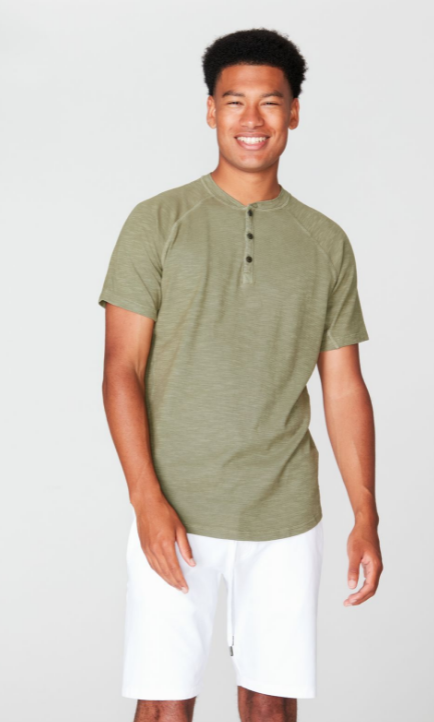 Good Man | Soft Slub Jersey Henley| Clover