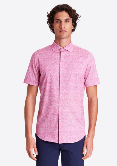 Bugatchi | OOOHCOTTON TECH SS SHIRT | PINK