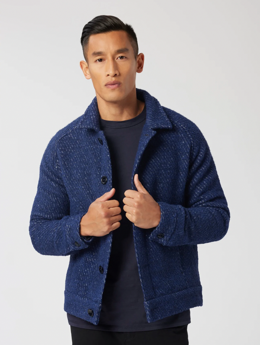 Good Man | Textured Shirt Jacket | Blue