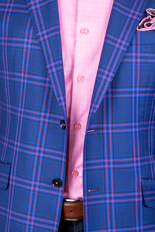 Navy with Fuchsia Pink Plaid