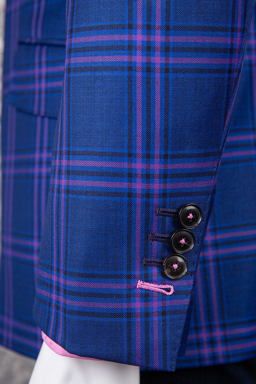 Navy with Fuchsia Pink Plaid