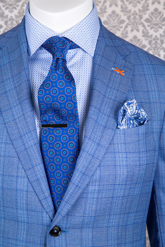 Medium Blue Glen Plaid