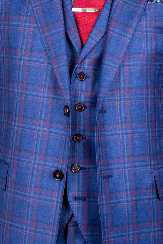 Medium Blue with Red Window Pane