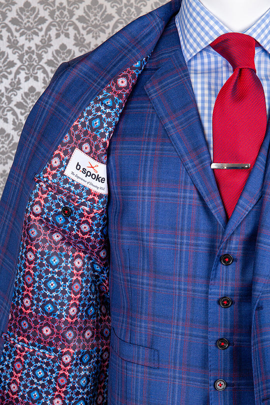 Medium Blue with Red Window Pane
