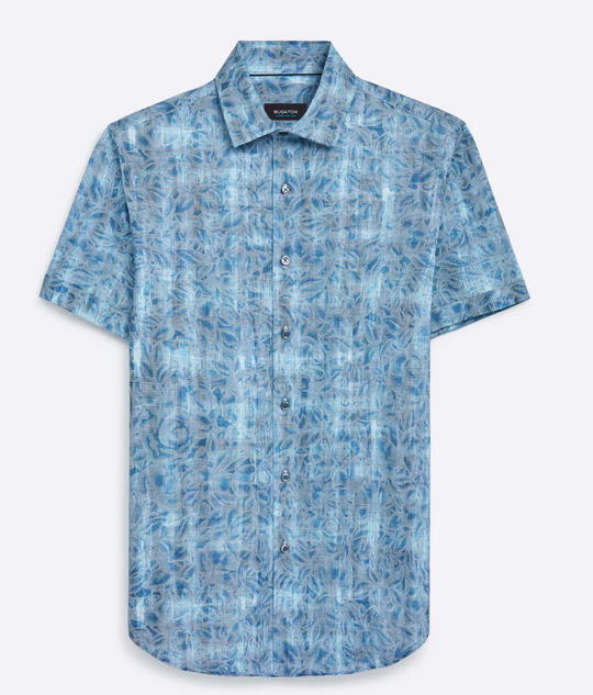 Bugatchi | OOOHCOTTON TECH SS SHIRT | CLASSIC BLUE