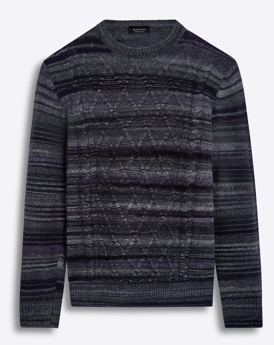 Bugatchi | L/S CREW NECK SWEATER | CAVIAR